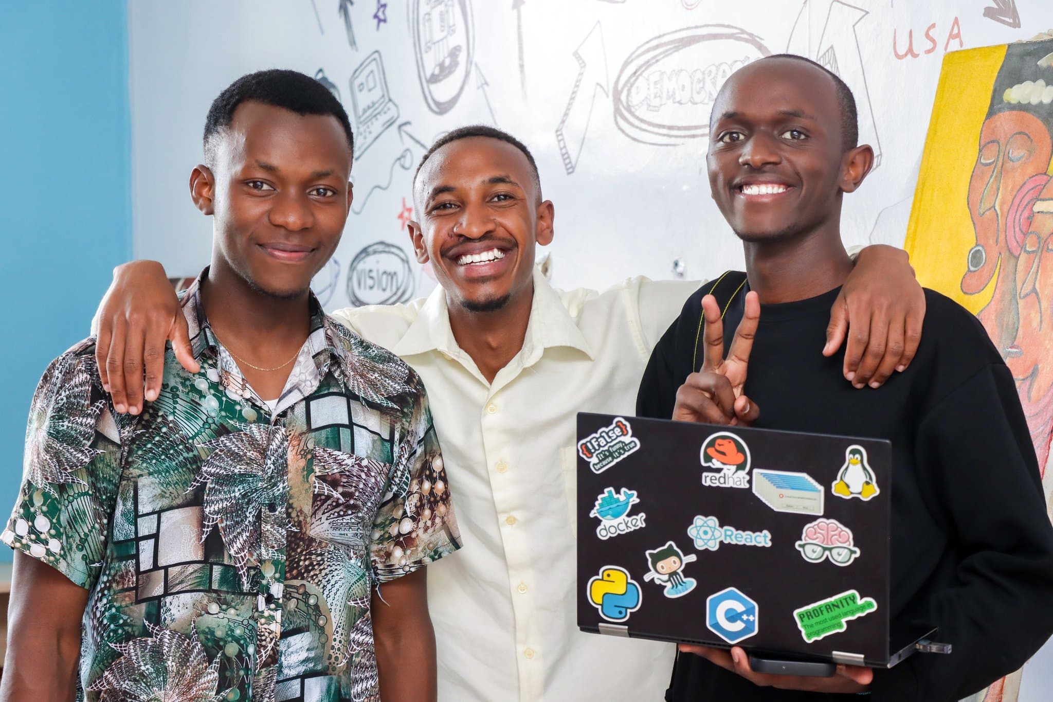 Tech culture, stickers, and community energy.